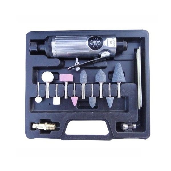 Пневмошлифмашинка с набором шарошек 1/4" (16 пр.) RT-1206K ROTAKE